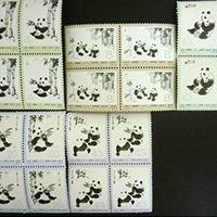 中国切手 オオパンダ　5種 各4枚連刷
