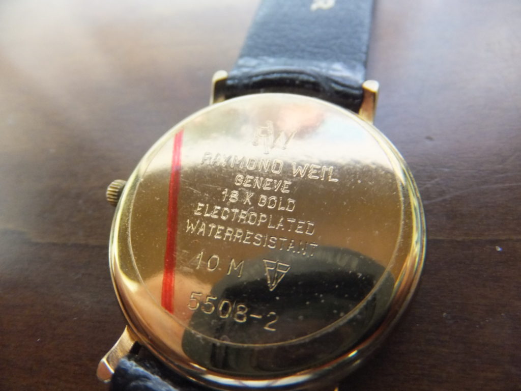 RAYMOND WEIL レイモンド ウィル 18K GOLD ELECTROPLATED 腕時計　裏蓋　刻印