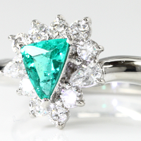 ネオンカラー ブルーグリーン パライバトルマリン ダイヤリング Pt900