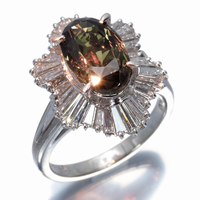 Pt900 4.29ctアレキサンドライト プラチナ指輪 メレダイヤ付き