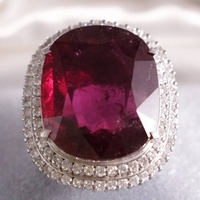Pt950　天然レッドトルマリン　ダイヤモンド　リング　T36.0ct　D2.71ct