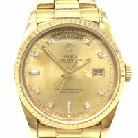 ROLEX ロレックス メンズ腕時計デイデイト 金無垢 K18YG 10Pダイヤ付き 18238