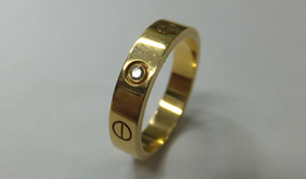 Cartier（カルティエ） K18PG　1Pダイヤ付ミニラブリング 指輪